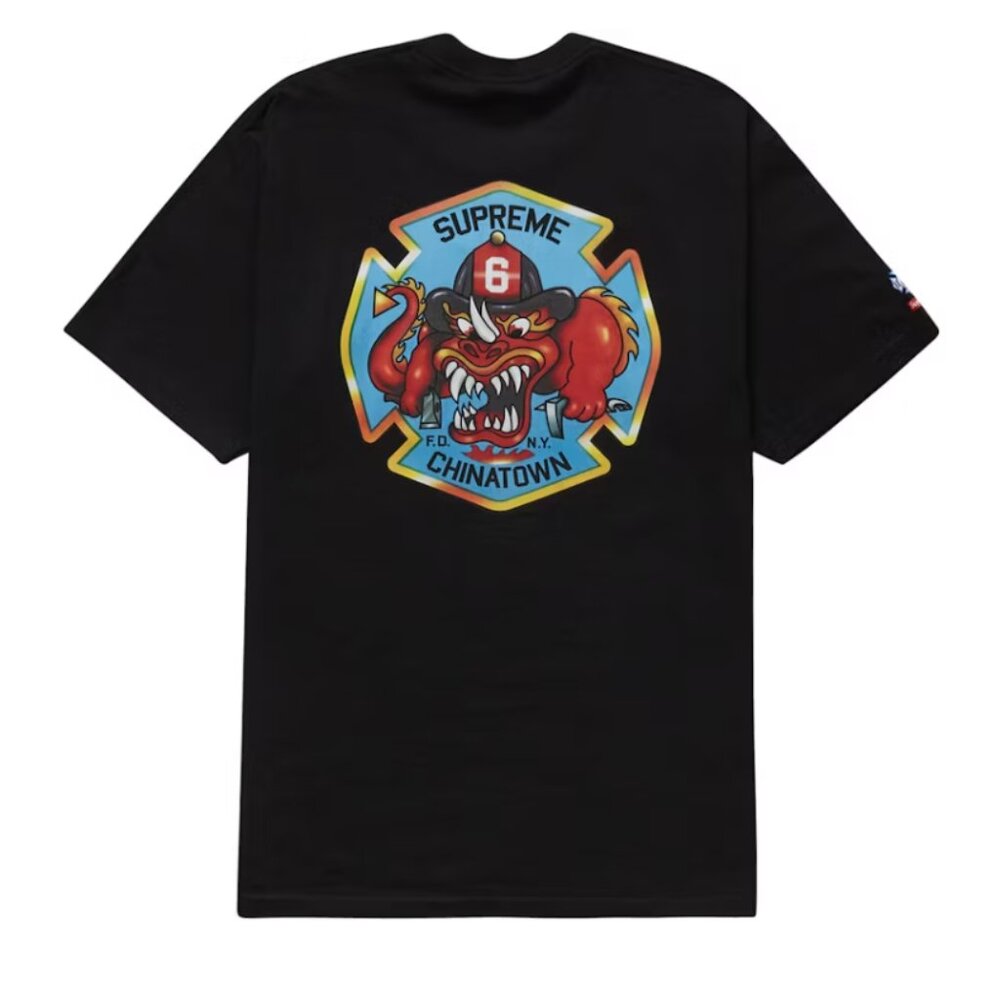 NWT Supreme FDNY Engine 9 Tee - Black - XXL